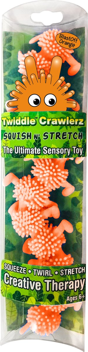 Twiddle Crawlerz - Squish n Stretch - BlastOff Orange - Fidget Toy