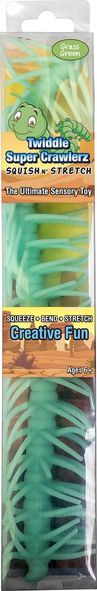 Twiddle Super Crawlerz - Squish n Stretch - Grass Green - Fidget Toy