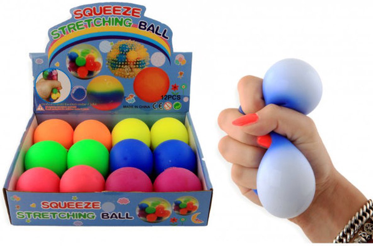 12 knijpbal 7 cm. neon 9404