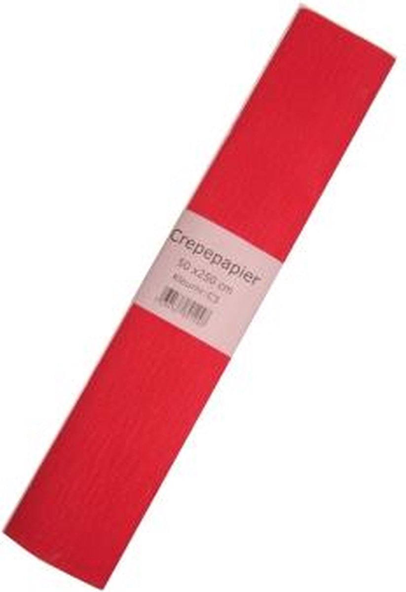 Crepe papier rood 250 x 50 cm.