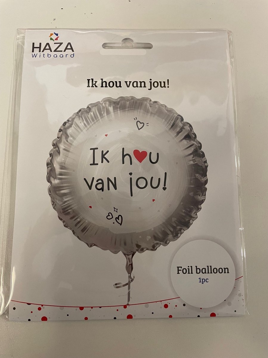 Folieballon - Ik hou van jou - 45cm - zonder vulling