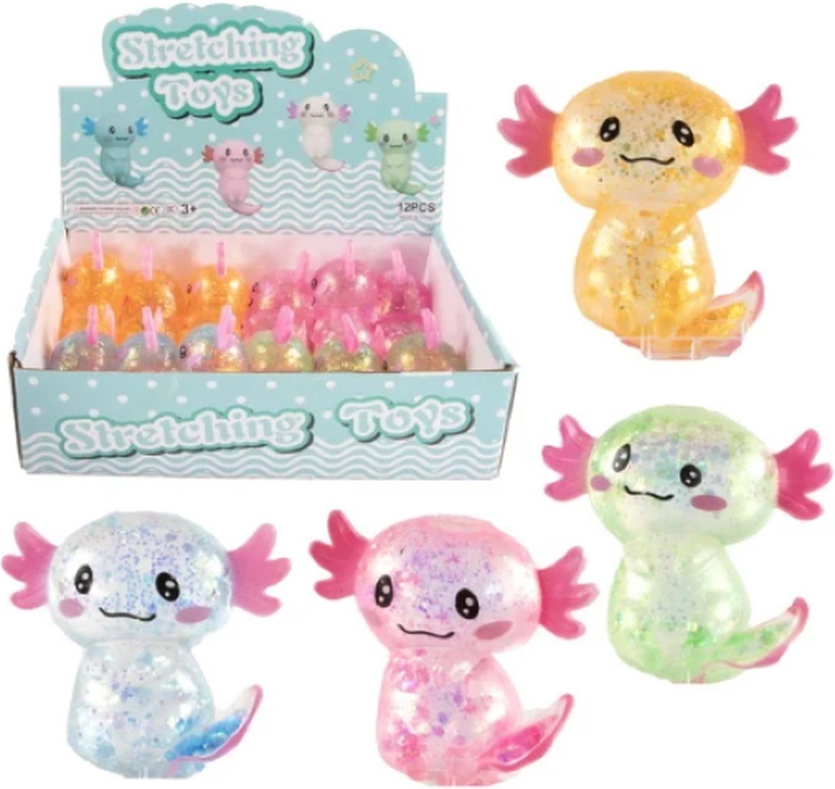 Twisk Squeeze axolot glitter 9 cm 1 stuk assorti 4478.