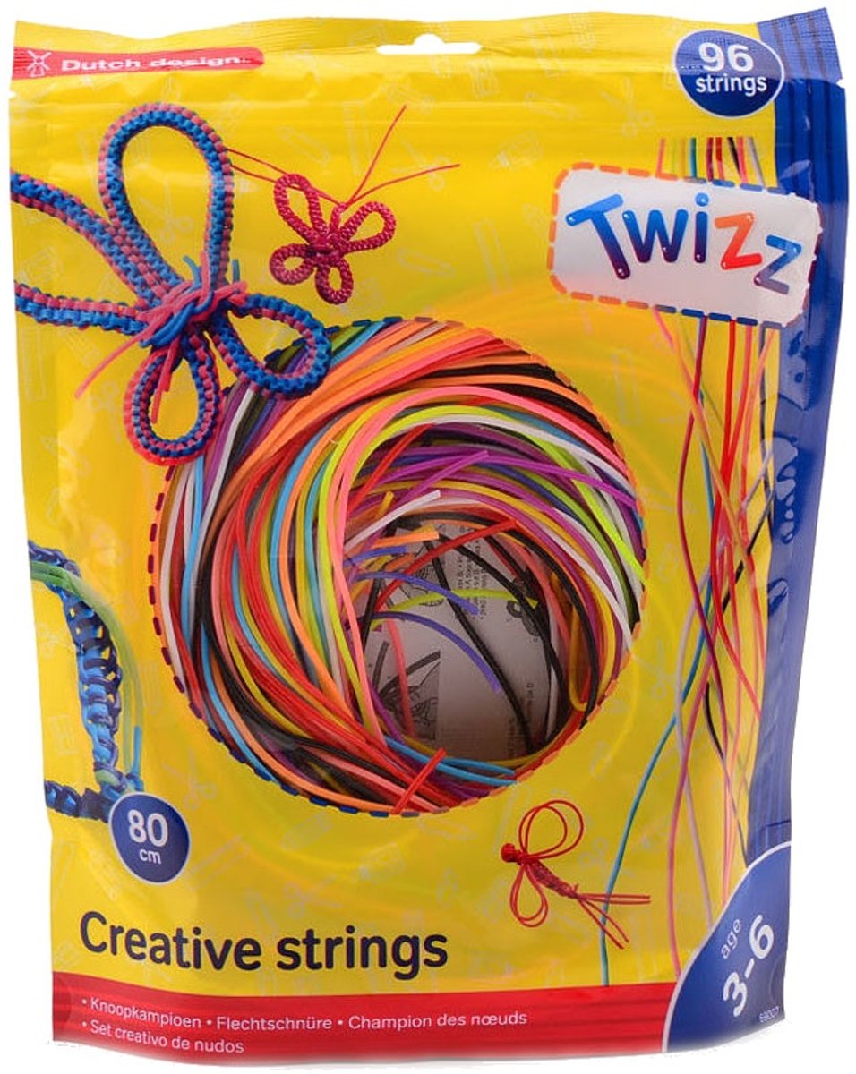 Twizz Knoopkamioen Creative Strings 80 Cm 96-delig