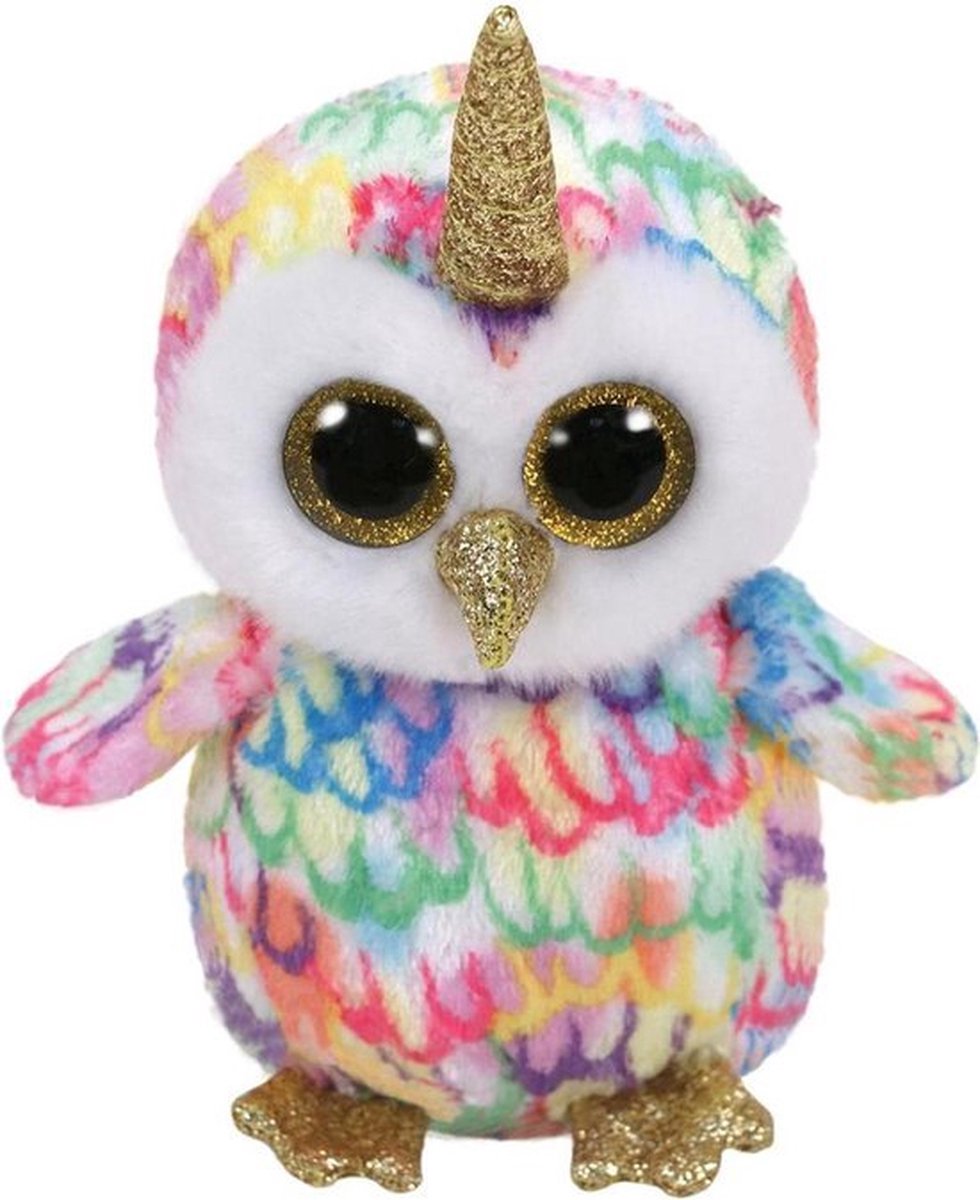 Ty Beanie Boo UIL Enchanted - TY uil Eenhoorn Uil - TY UILTJE Enchanted eenhoorn knuffel 15CM