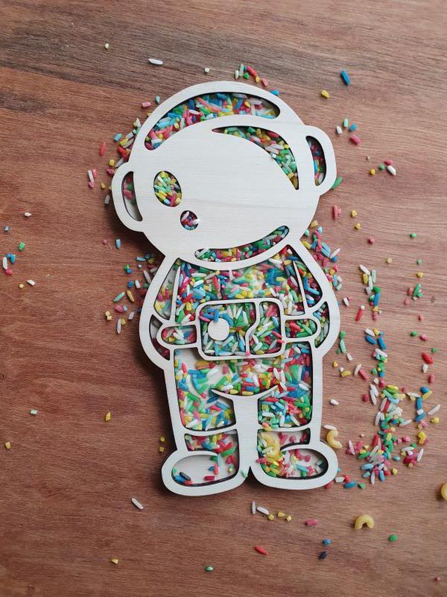 Speelframe Astronaut - Sensoryplay - Speeltray - Speelrijst - Speel vorm - Sensory Play - Montessori - Open ended - Speelbak