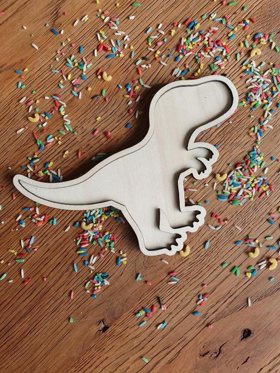 Speelframe T-rex - Dinosaurus - Speeltray Dino Trex - Sensory Play - Open ended - Speelrijst - Speelbak - Thema bak - Speel rijst - Speelvorm