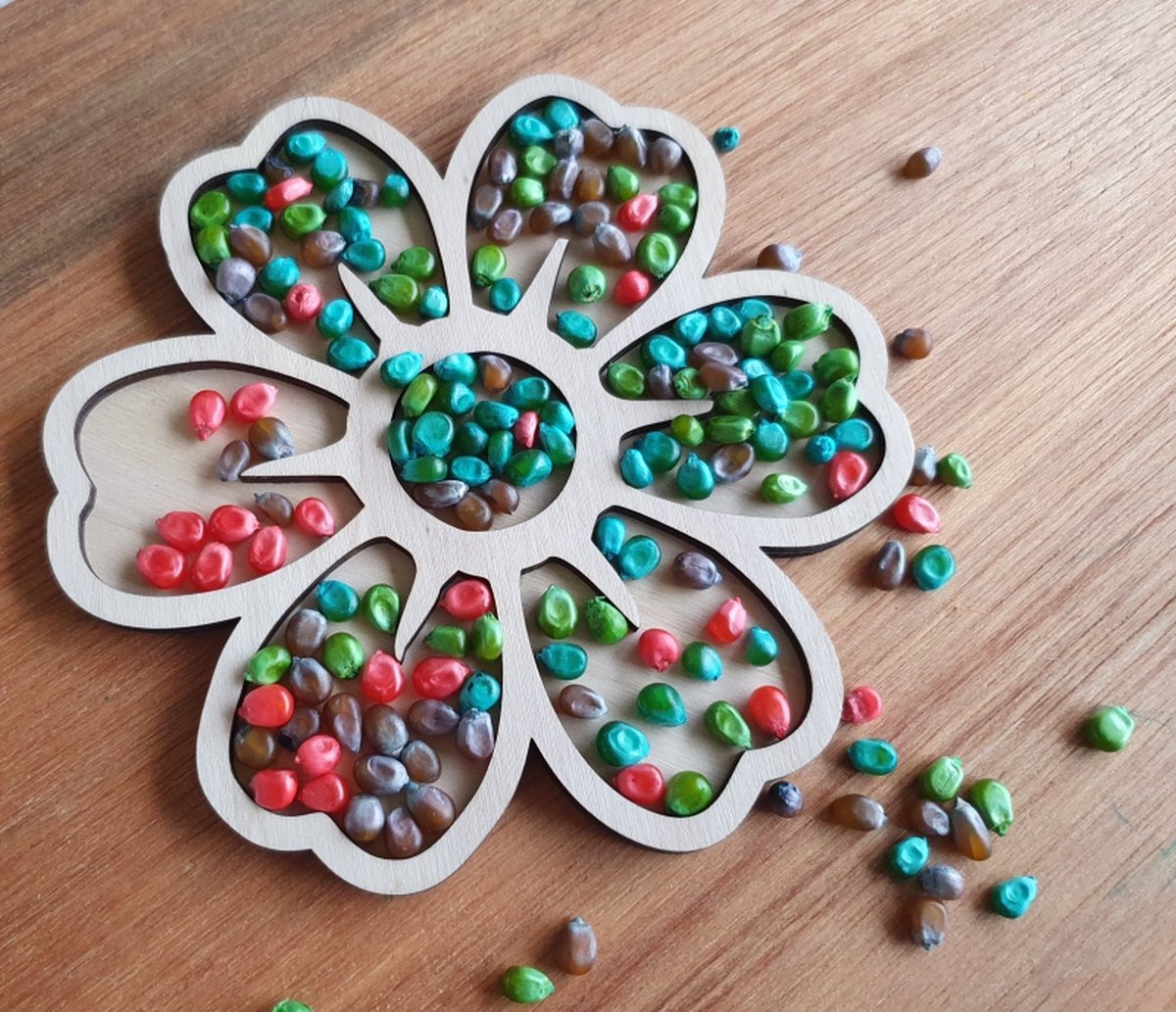 Speelframe voor sensory play - Bloem - Speeltray - Speelrijst en sensorybakken - Montessori - Open ended - Sensoryplay