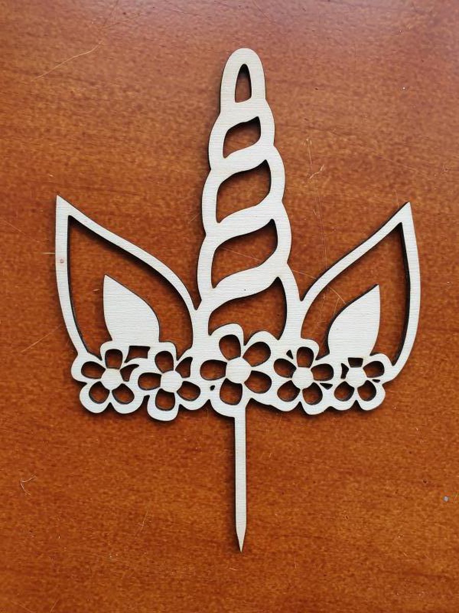 Unicorn Taarttopper - Caketopper- Taart / Cake topper - Verjaardag - Feest - Gebak - Eenhoorn