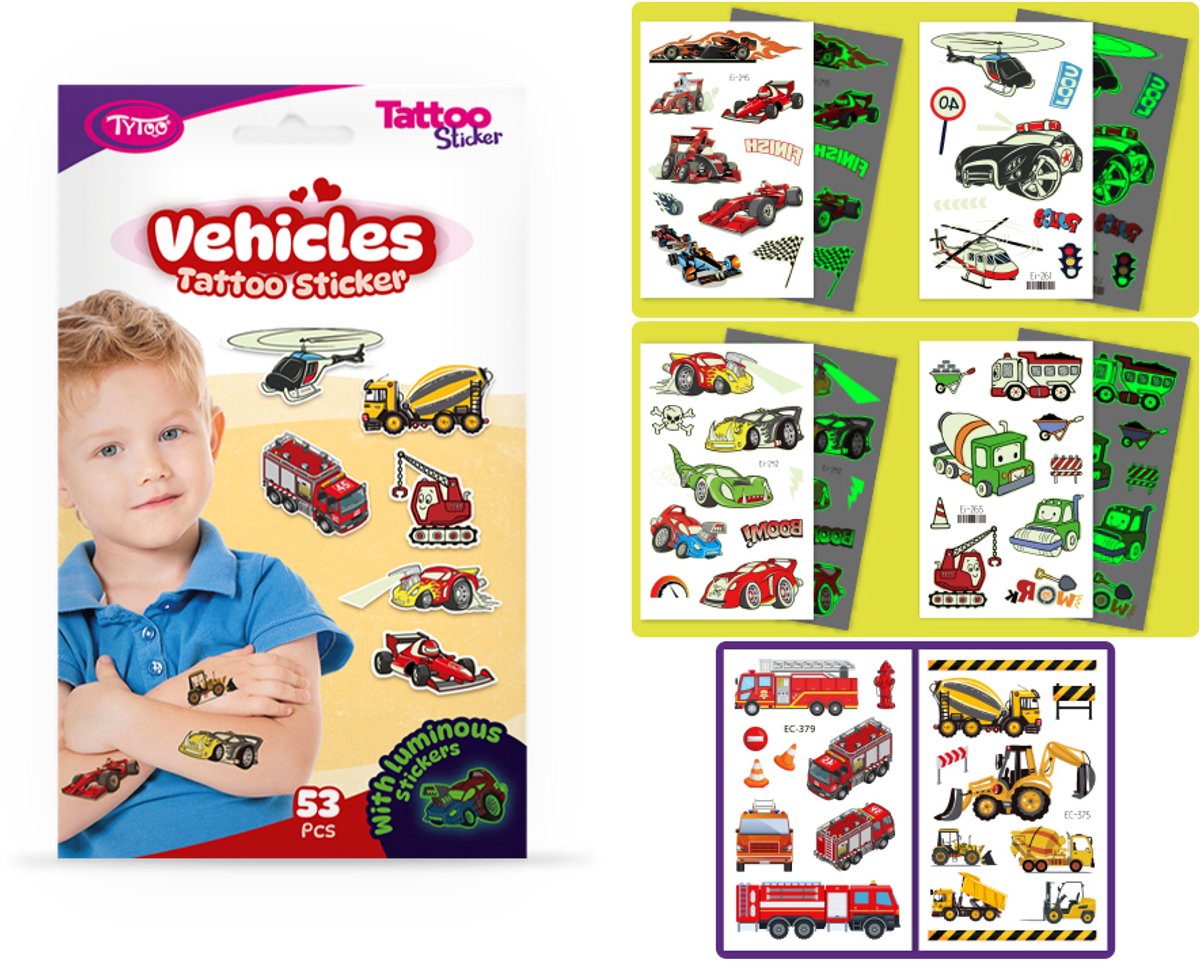 Tytoo Tytoo Tattoo Sticker - Voertuigen.