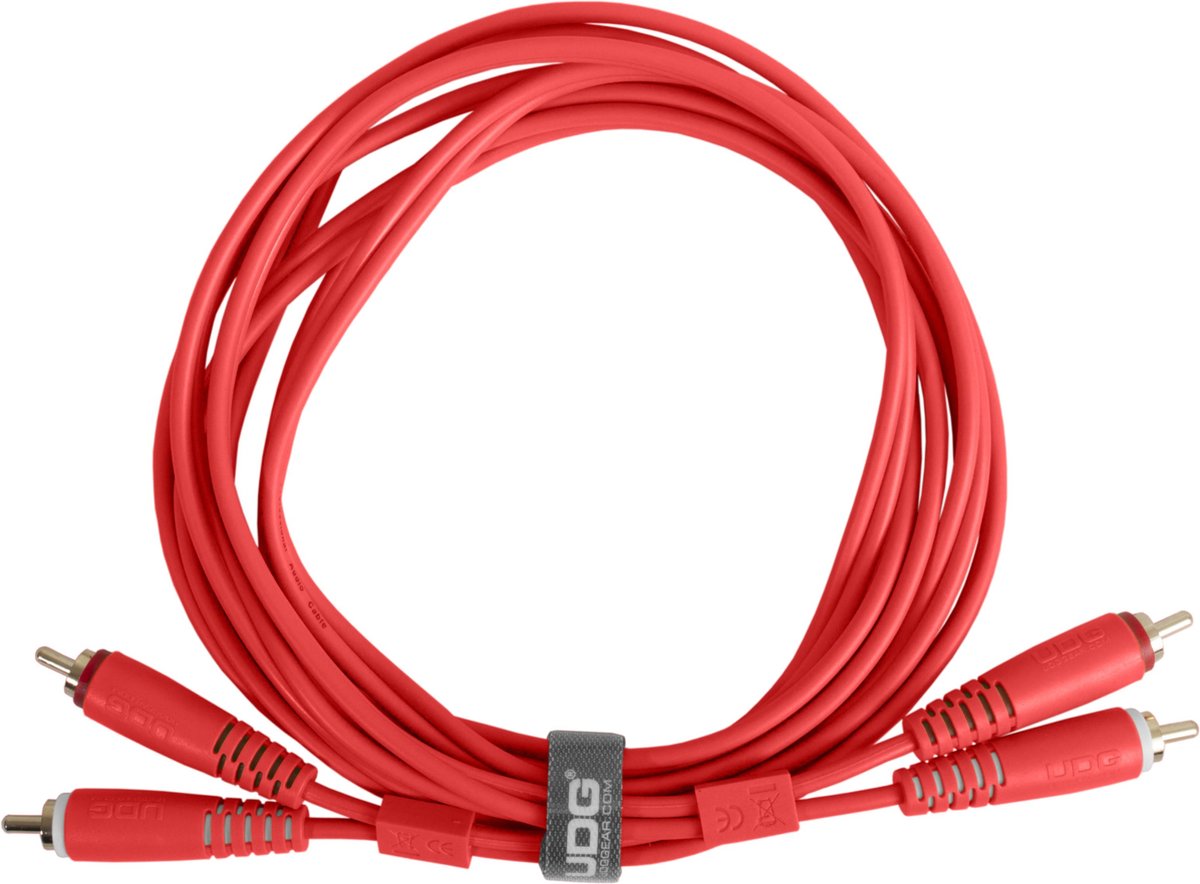UDG Ultimate Audio Cable RCA-RCA Red 1,5 m Straight U97001RD - Kabel voor DJs