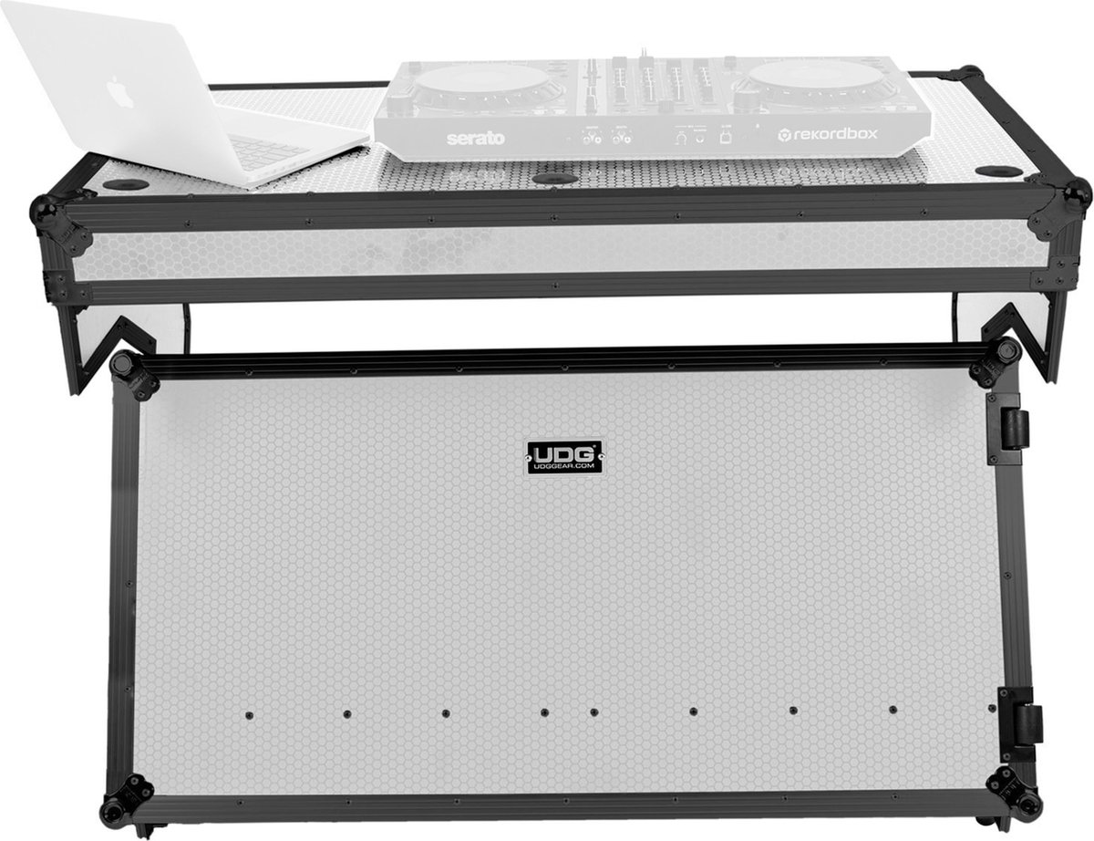 UDG Ultimate Flightcase Portable Z-Style DJ Table White Plus Wheels (U91072WH) - DJ-tafel