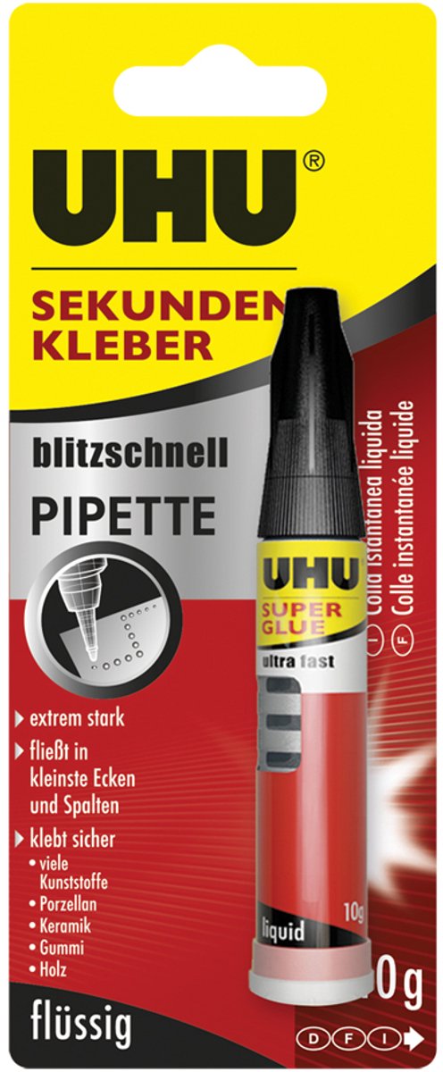 UHU sekundenlijm bliksemsnelle PIPET, 10 g
