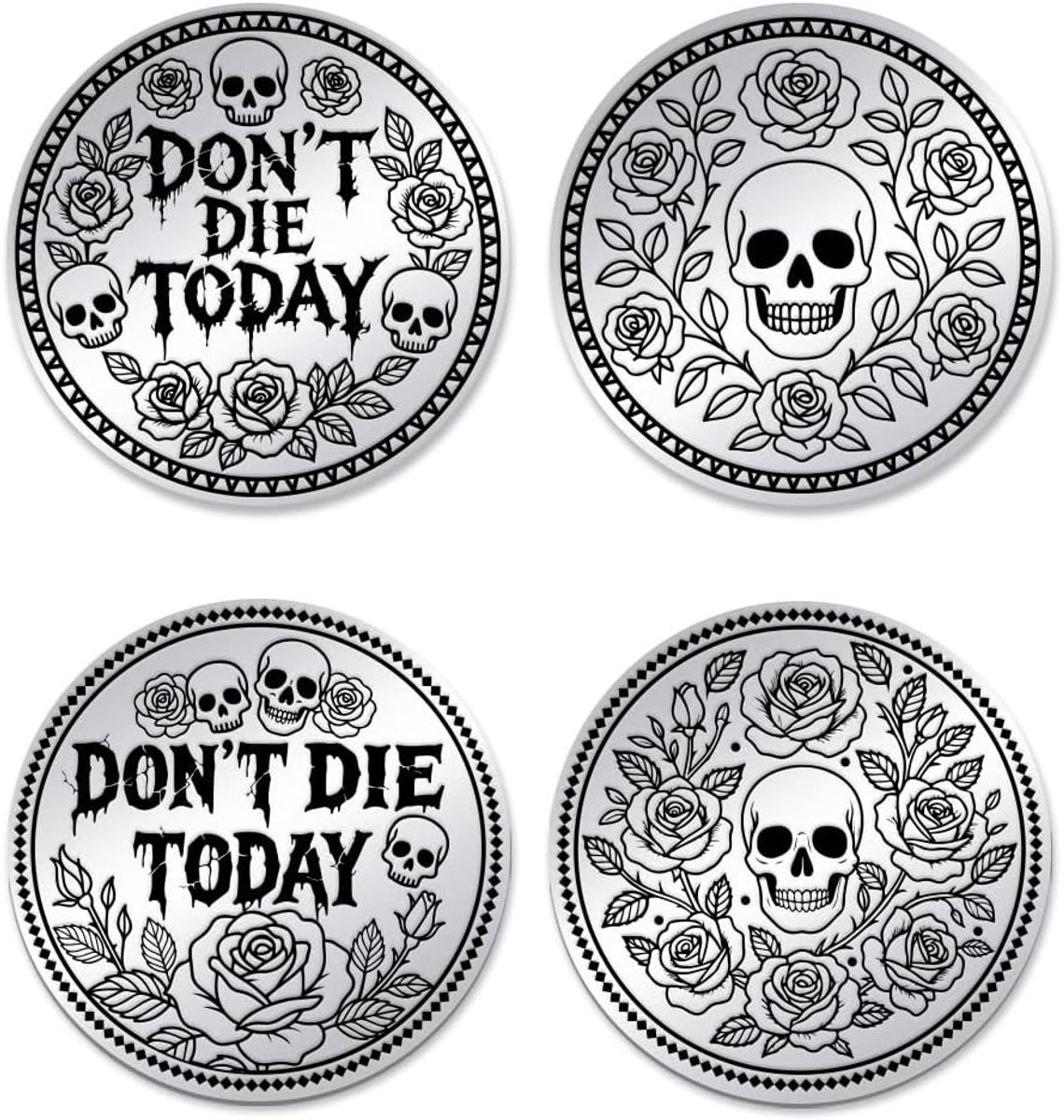 Allecto - Beslissingsmunt - Dubbelzijdig - Roestvrij staal - Herstelgeschenk - Mijlpaalviering - Geschikt voor vrouwen en mannen - Zilver