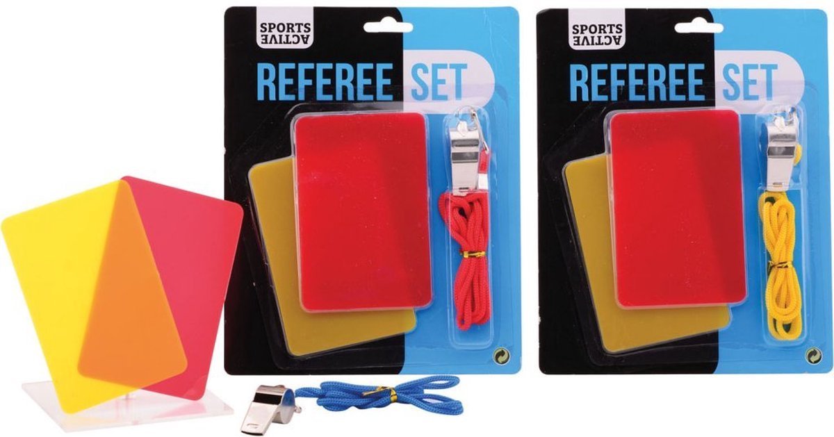 Sports Active - Scheidsrechter - Referee set - Voetbal - Kinderen - Fluit - Rode kaart - Gele kaart - Spel - Voetbalspel - Rollenspel - Buitenspeelgoed - WK - Schoencadeau