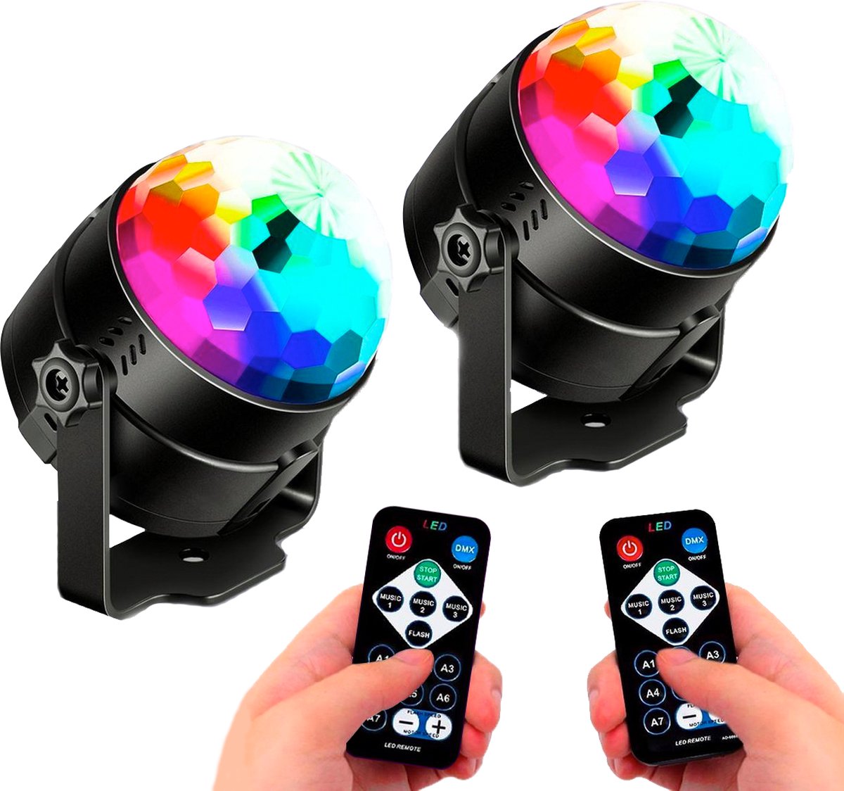  ®   2 Stuks -   Kinderen en Volwassenen - Disco Lamp - 2  en - Met Afstandsbediening