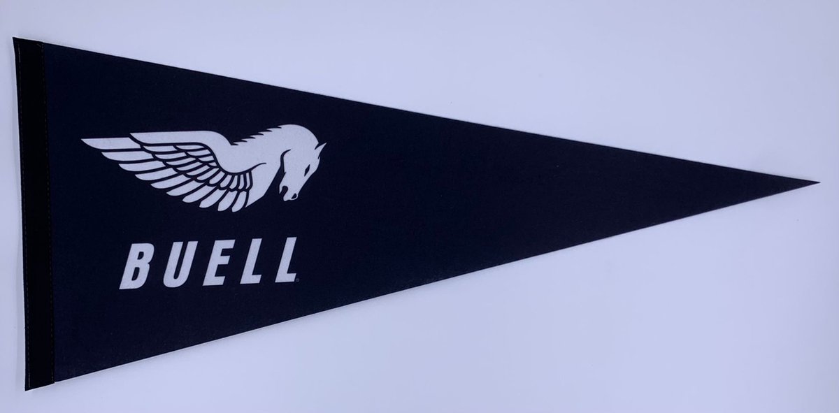 Buell - Buell Motorcycles - Buell motors - Harley - Motoren- Motors - Vaantje - Amerikaans - Usa motors - VS motoren - Verenigde Staten - Sportvaantje -   - Vlag - Pennant -  31*72 cm - Zwart logo