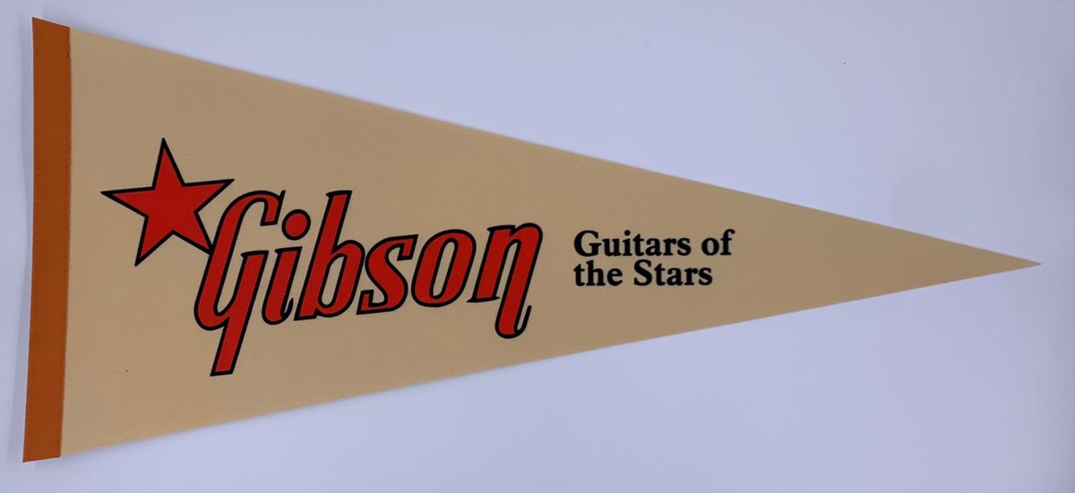 Gibson - gitaar - gitaar logo - Muziek - Vaantje - Amerikaans - Sportvaantje -   - Vlag - Pennant -  31*72 cm - blauw beige gibson