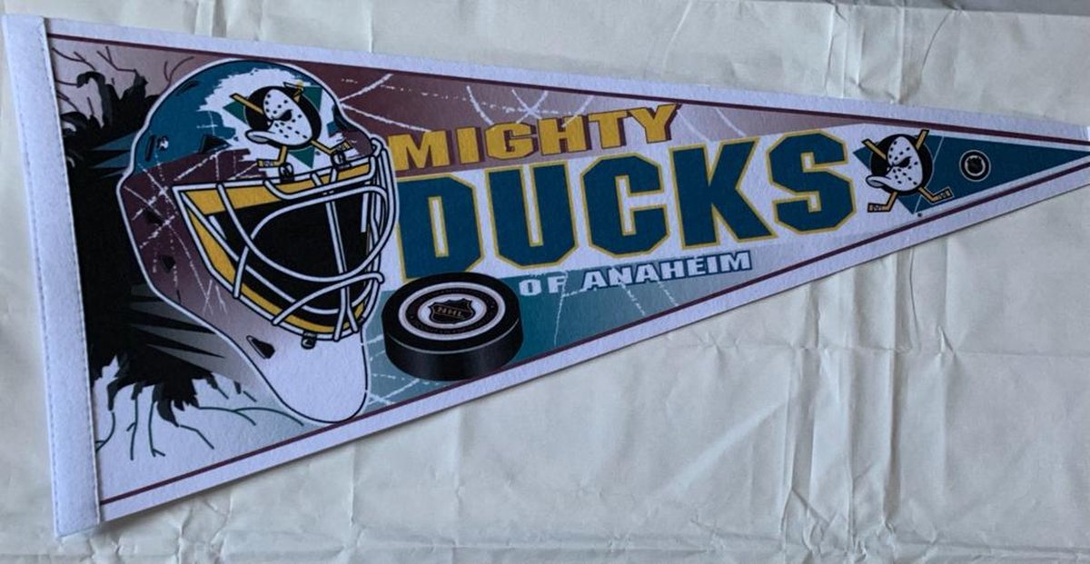   - Anaheim Ducks - Mighty Ducks - Goalie design - NHL - Vaantje - Ijshockey - Hockey - Ice Hockey - Sportvaantje - Pennant -   - Vlag - 31 x 72 cm