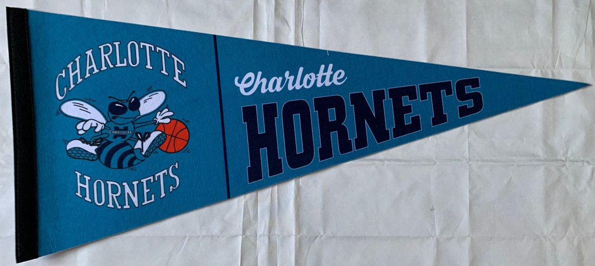   - Charlotte Hornets - Vintage Logo - oud - NBA - Vaantje - Basketball - Sportvaantje - Pennant -   - Vlag - 31 x 72 cm