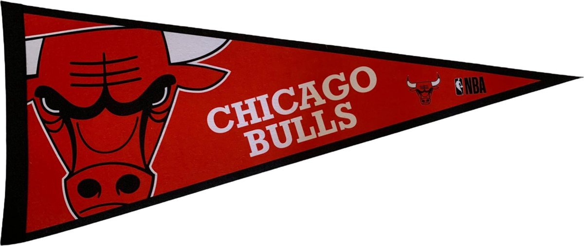   - Chicago Bulls - NBA - Vaantje - Basketball - Sportvaantje - Pennant -   - Vlag - Michael Jordan - Zwart/Rood - 31 x 72 cm
