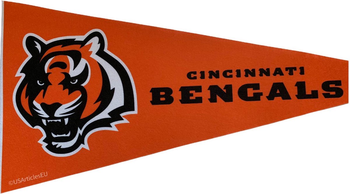   - Cincinnati Bengals - NFL - Vaantje - American Football - Sportvaantje -   - Vlag - Pennant - Oranje/zwart - 31 x 72 cm