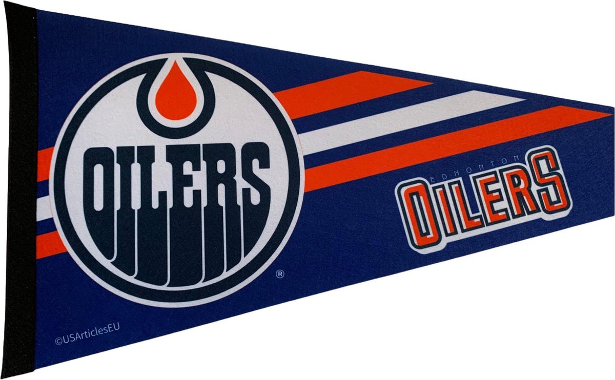   - Edmonton Oilers - Canada - NHL - Vaantje - Ijshockey - Hockey - Ice Hockey -  Sportvaantje - Pennant -   - Vlag - Blauw/Oranje/Wit - 31 x 72 cm