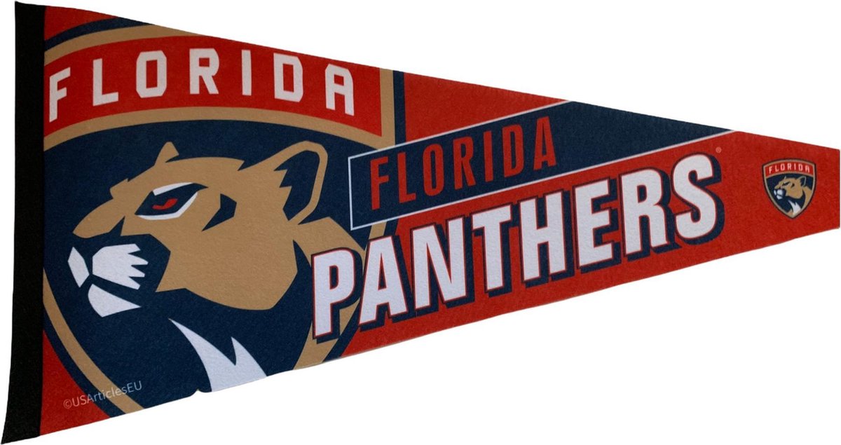   - Florida Panthers - NHL - Vaantje - Ijshockey - Hockey - Ice Hockey -  Sportvaantje - Pennant -   - Vlag - Blauw/Rood/Wit - 31 x 72 cm