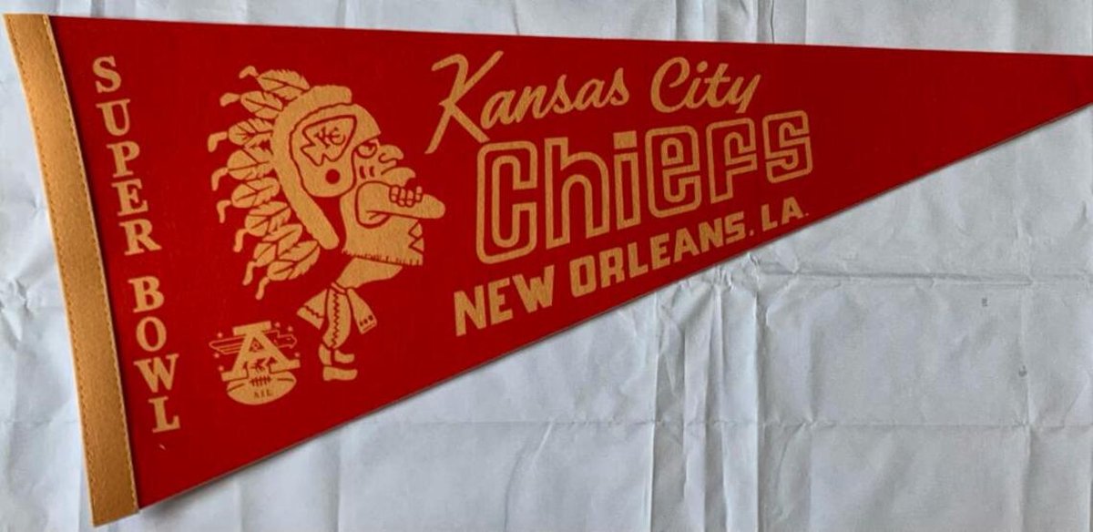   - Kansas City Chiefs - KC Chiefs - Patrick Mahomes - Vintage super bowl logo - NFL - Vaantje - American Football - Sportvaantje - Pennant -   - Vlag - 31 x 72 cm