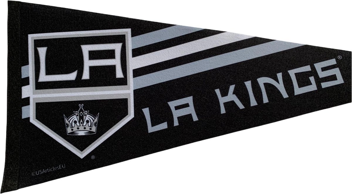   - Los Angeles Kings - LA - NHL - Vaantje - Ijshockey - Hockey - Ice Hockey -  Sportvaantje - Pennant -   - Vlag - Zwart/Wit/Grijs - 31 x 72 cm