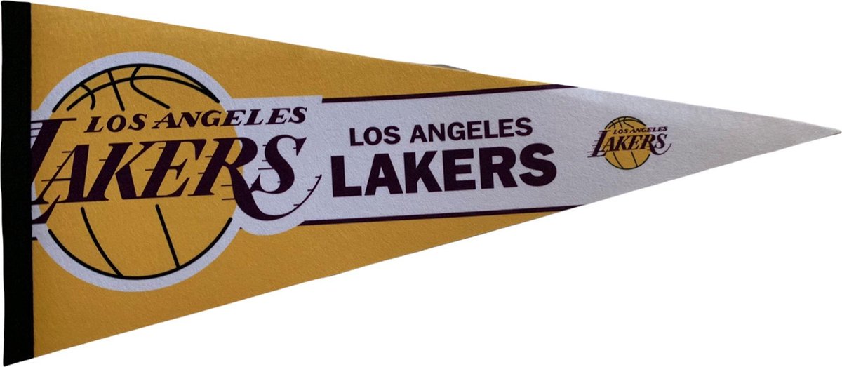   - Los Angeles Lakers - LA - USA - NBA - Vaantje - Basketball - Sportvaantje - Pennant -   - Vlag - Kobe Bryant - Wit/Geel/Paars - 31 x 72 cm