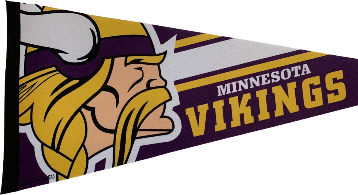   - Minnesota Vikings  - NFL - Vaantje -   - Vlag - American Football - Sportvaantje - Pennant - Paars/Wit - 31 x 72 cm