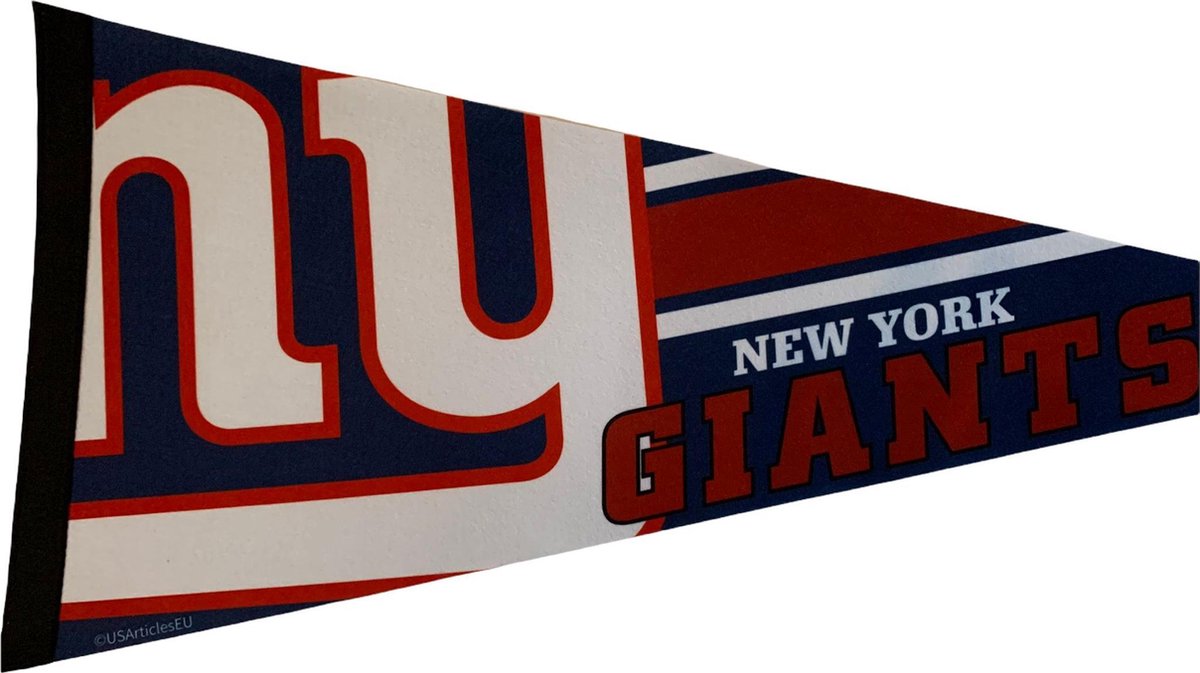   - New York Giants  - NFL - Vaantje -   - Vlag  - American Football - Sportvaantje - Pennant - Blauw/Wit - 31 x 72 cm