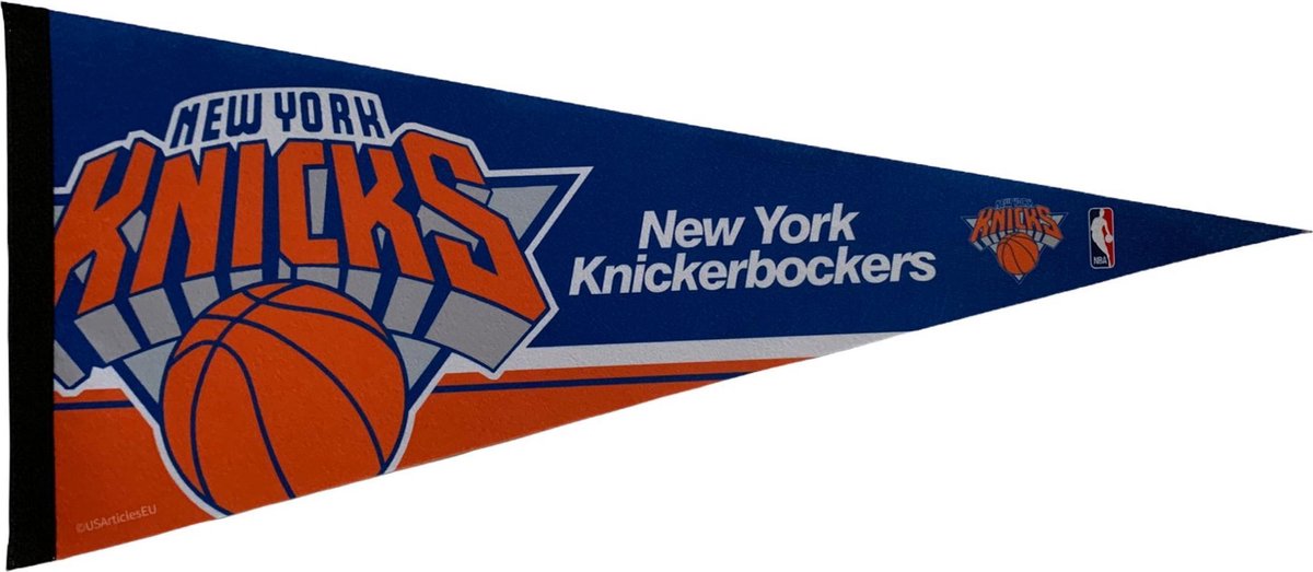   - New York Knickerbockers - Knicks - NBA - Vaantje - Basketball - Sportvaantje - Pennant -   - Vlag - Blauw/Oranje/Wit - 31 x 72 cm