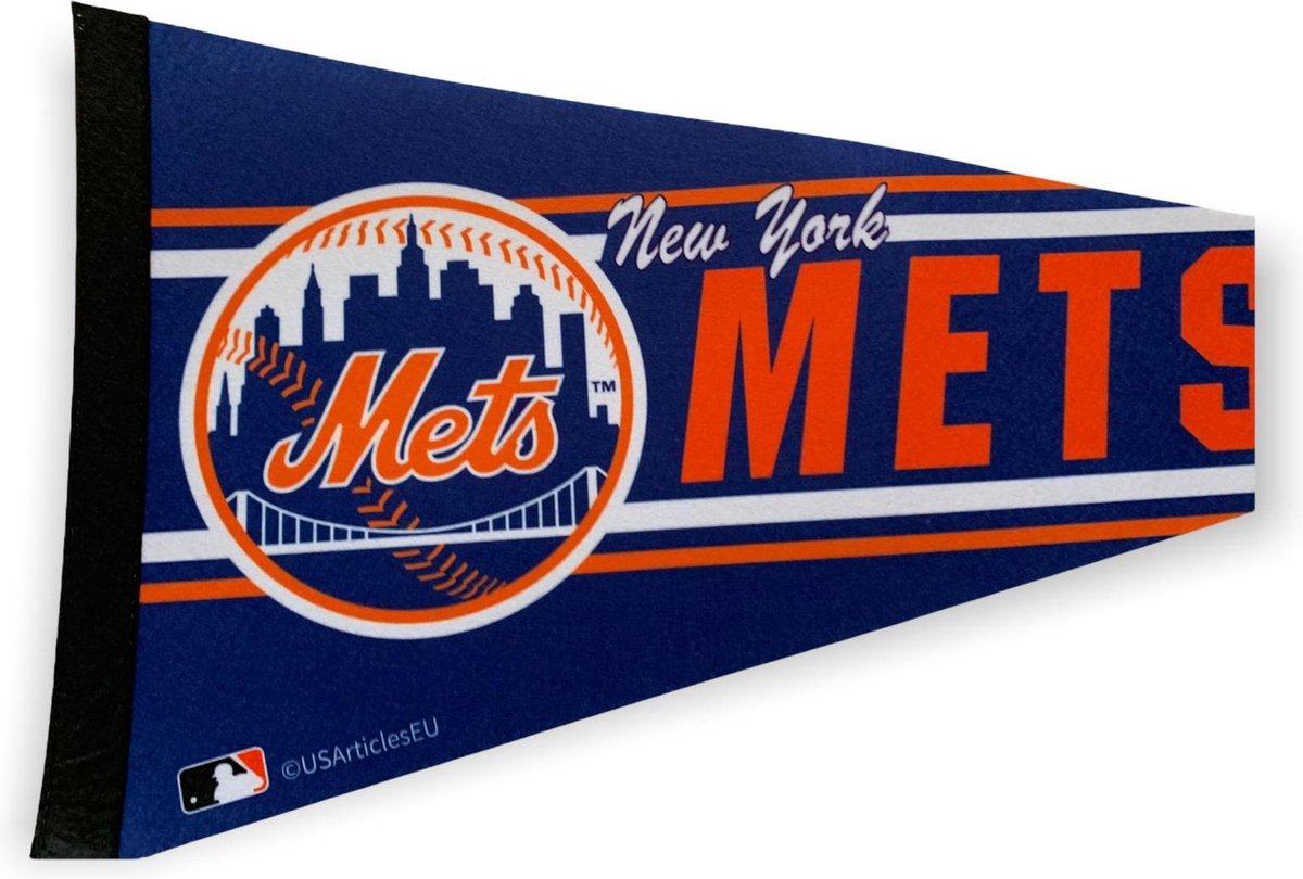   - New York Mets - NY -  MLB - Vaantje - Baseball - Honkbal -  Sportvaantje - Pennant -   - Vlag - Blauw/Oranje/Wit - 31 x 72 cm