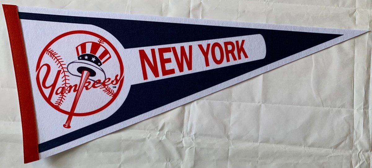   - New York Yankees - NY Yankees - MLB - Vaantje - Baseball - Honkbal - Sportvaantje - Pennant -   - Vlag - 31 x 72 cm - White logo