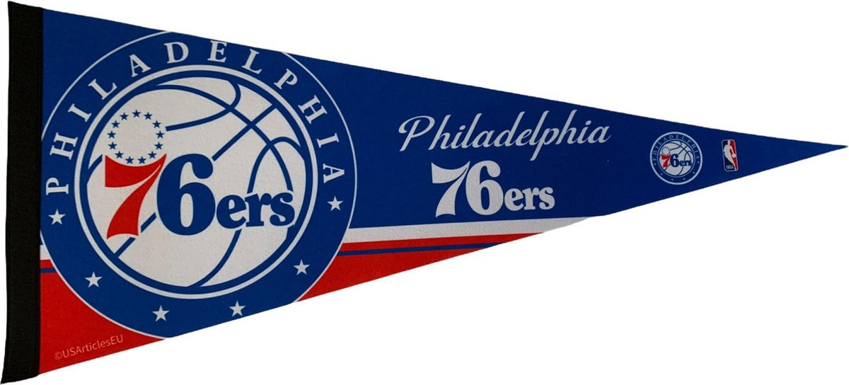   - Philadelphia 76ers - Philly 76ers - NBA - Vaantje - Basketball - Sportvaantje - Pennant -   - Vlag - Blauw/Oranje/Wit - 31 x 72 cm