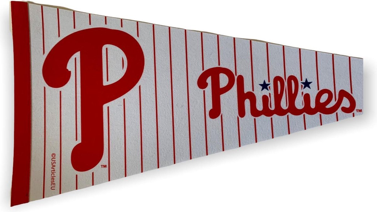   - Philadelphia Phillies - MLB - Vaantje - Baseball - Honkbal -  Sportvaantje - Pennant -   - Vlag - Rood/Wit - 31 x 72 cm