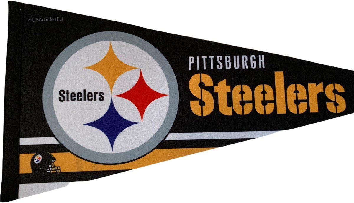   - Pittsburgh Steelers - NFL - Vaantje - American Football -   - Vlag Sportvaantje - Pennant - Zwart/Geel - 31 x 72 cm