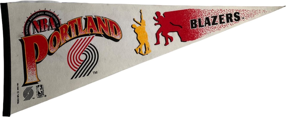   - Portland Blazers - Vintage - NBA - Vaantje - Basketball - Sportvaantje - Pennant -   - Vlag - Rood/Wit - 31 x 77 cm
