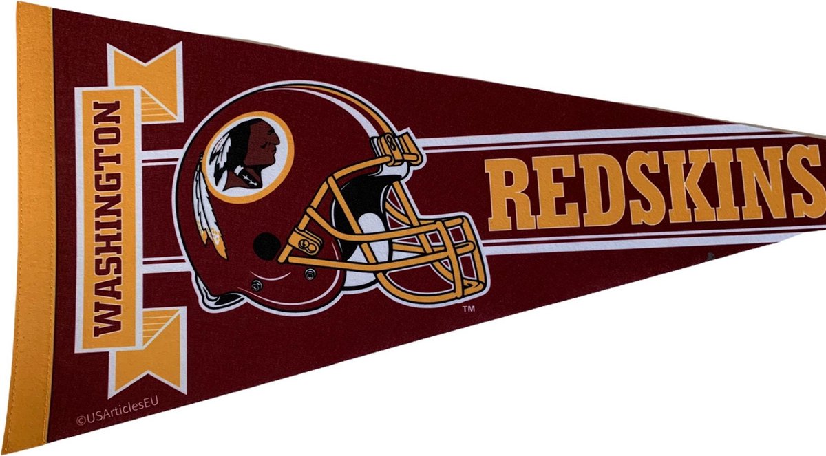   - Washington Redskins - Helm logo - NFL - Vaantje - American Football - Sportvaantje - Pennant -   - Vlag - Rood/Geel/Wit - 31 x 72 cm