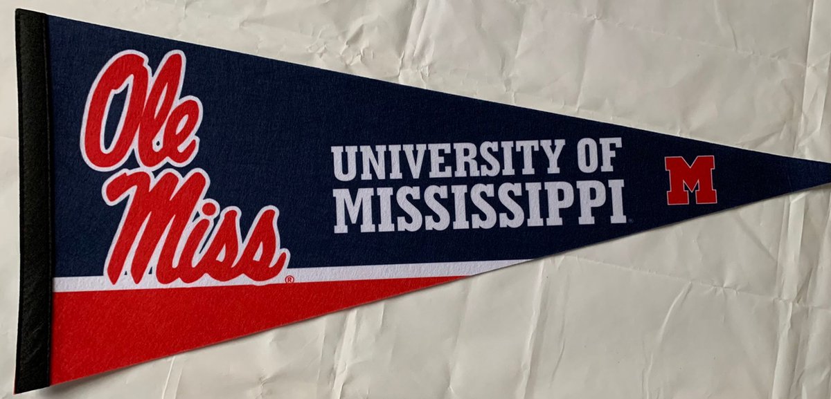 University of Mississippi - Ole Miss Uni - NCAA - Vaantje - American Football - Sportvaantje -   - Vlag - Pennant - Universiteit - Ivy League amerika - 31 x 72 cm