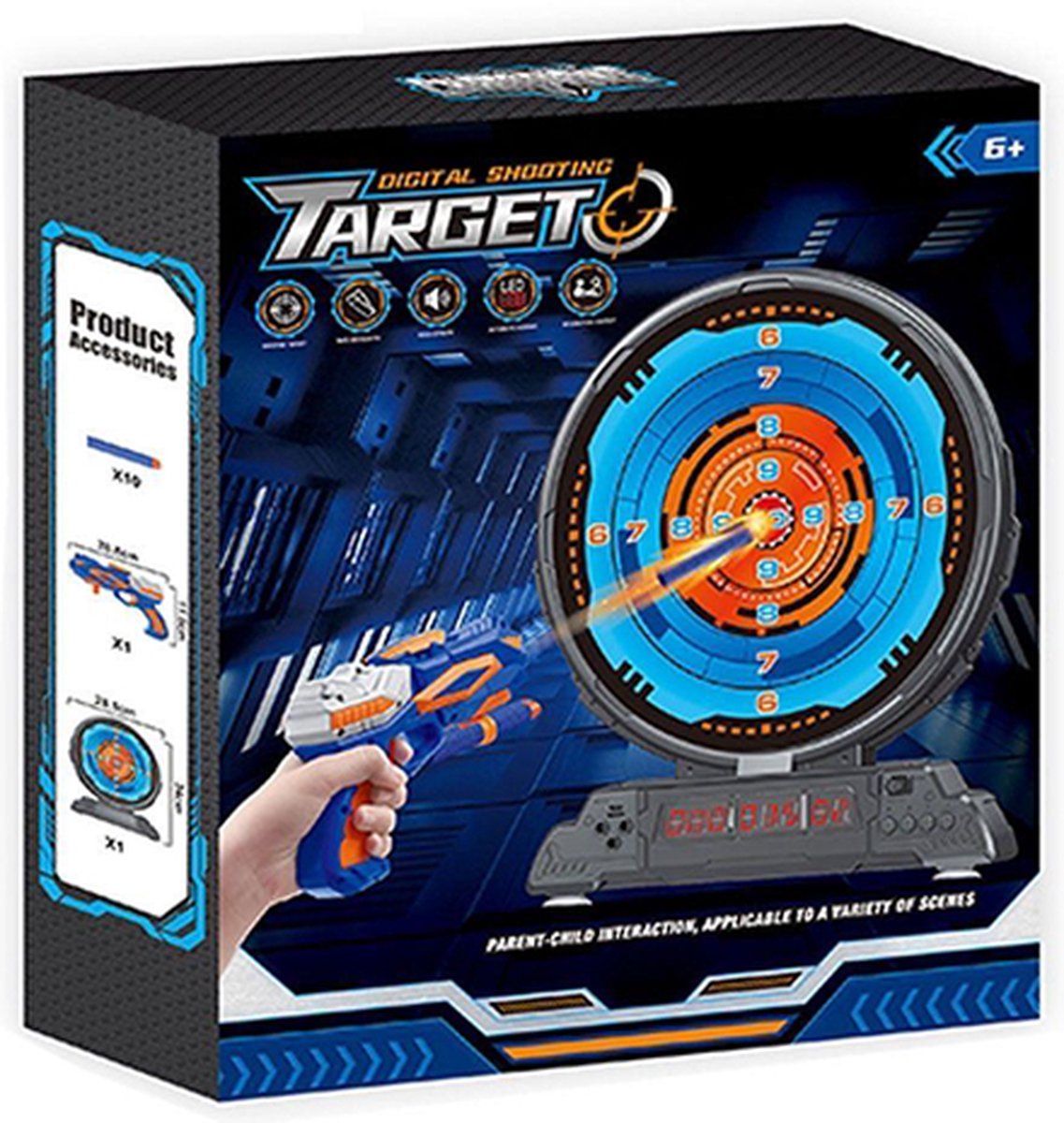 Soft Gun Target - Automatisch scorebord -Inclusief Soft Gun - Multiplayer battle - Elektronische schietbaan - Met geluid - Speelgoed - 6+ jaar