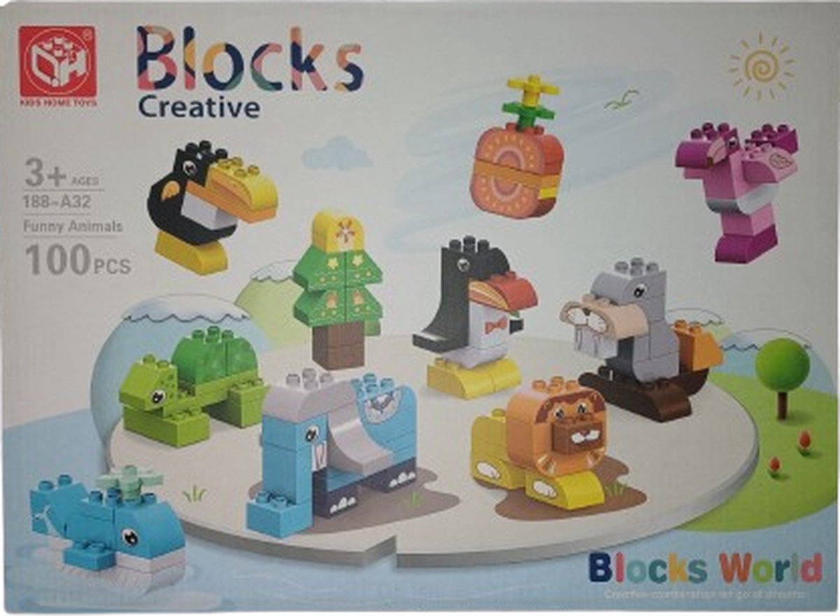Useme - Blocks Creative - Funny Animals - kids - speelgoed - 100 pcs