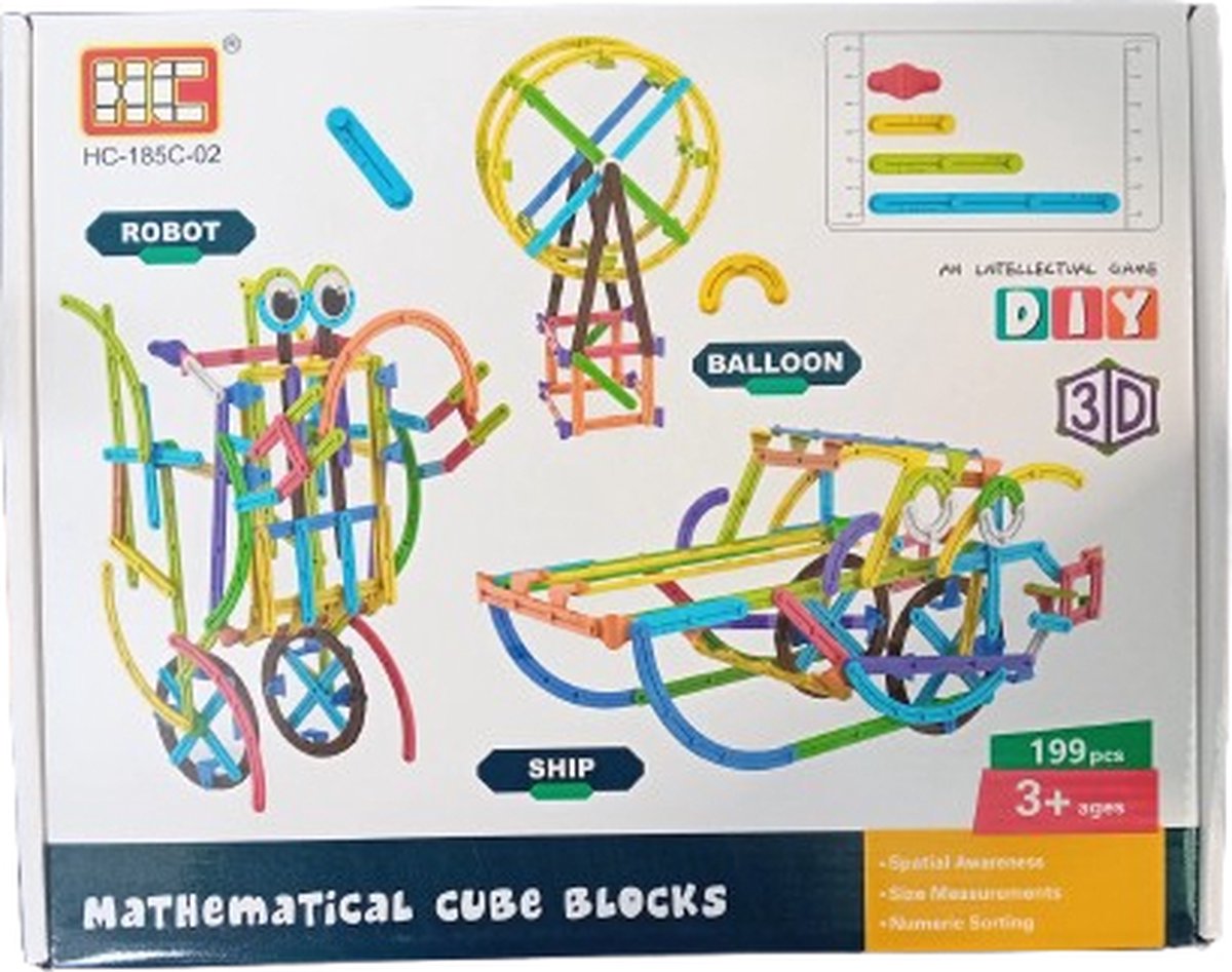 Useme - Robot - Wiskundige Cube Blocks - 3D - DIY - 199 stukjes
