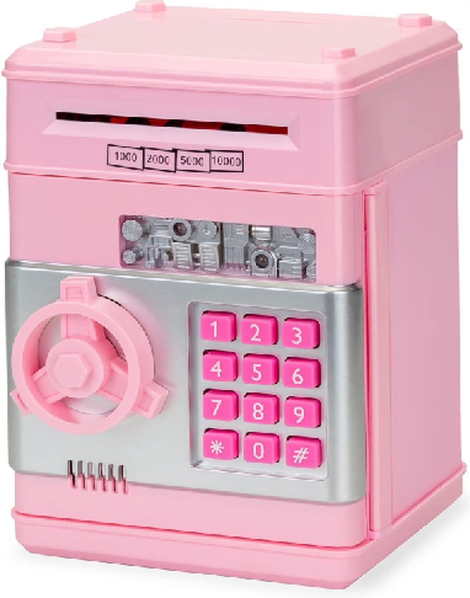 Useme - Spaarpot - Kluis - Kinderen – Roze – Pincode Beveiligd – Munten en Briefgeld