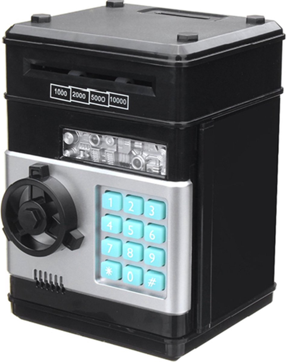 Useme - Spaarpot - Kluis - Kinderen – Zwart – Pincode Beveiligd – Munten en Briefgeld