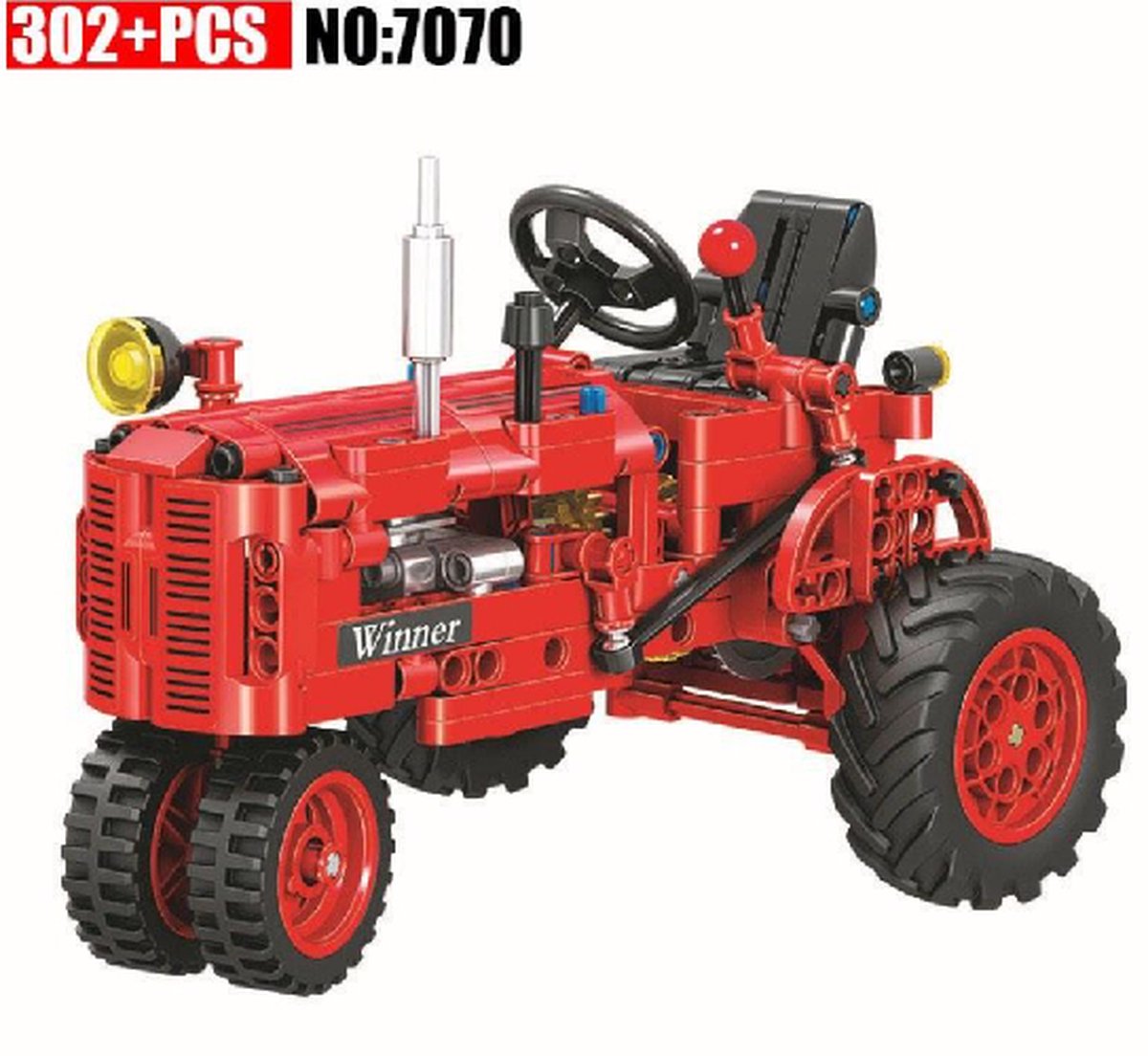 Useme - Technique 7070 - Tractor rood - Trekker - 302 Onderdelen