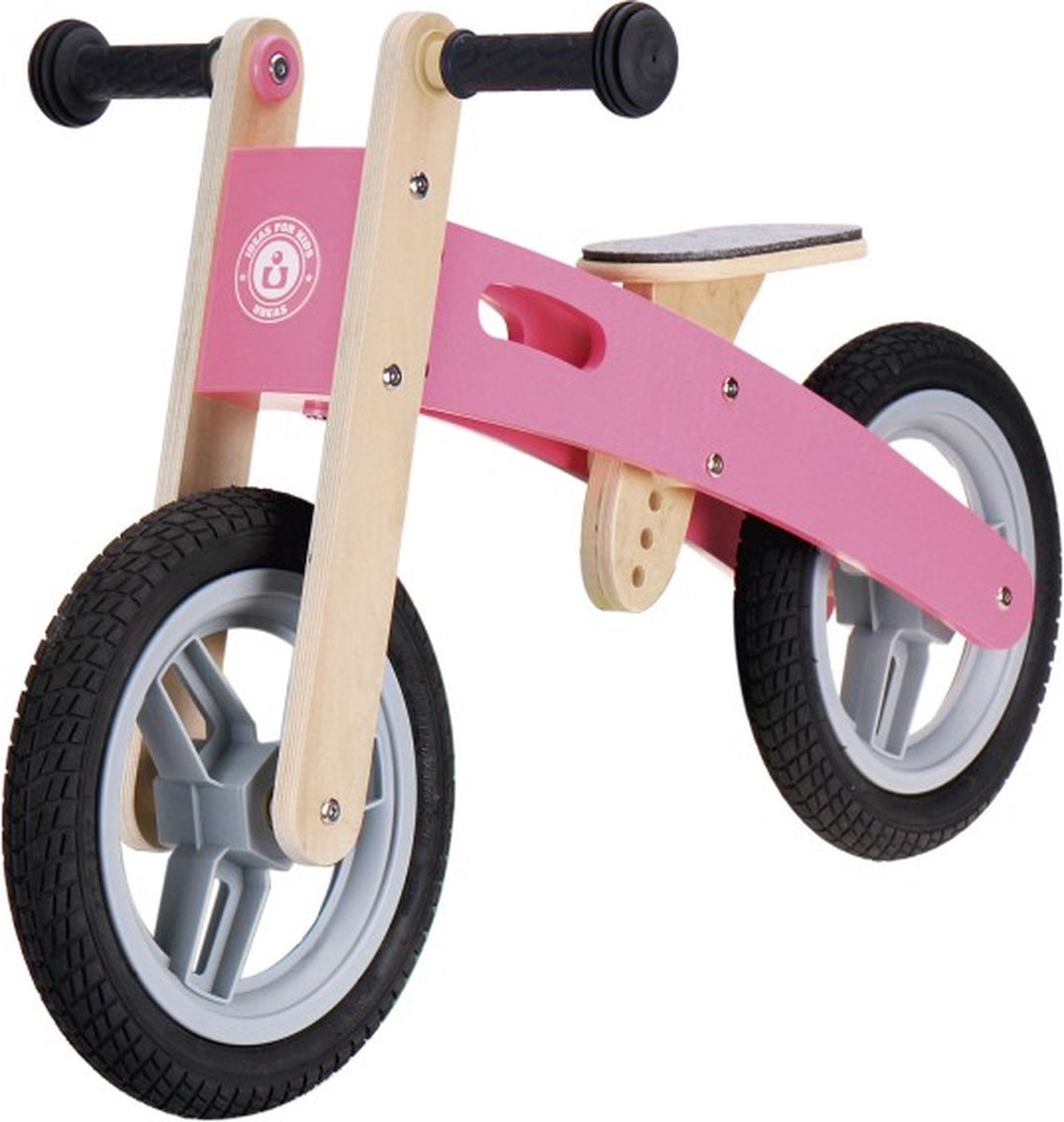 Udeas - Varoom - Loopfiets - 2 in 1 - Multifunctioneel - Roze - Hout - Hoogte verstelbaar