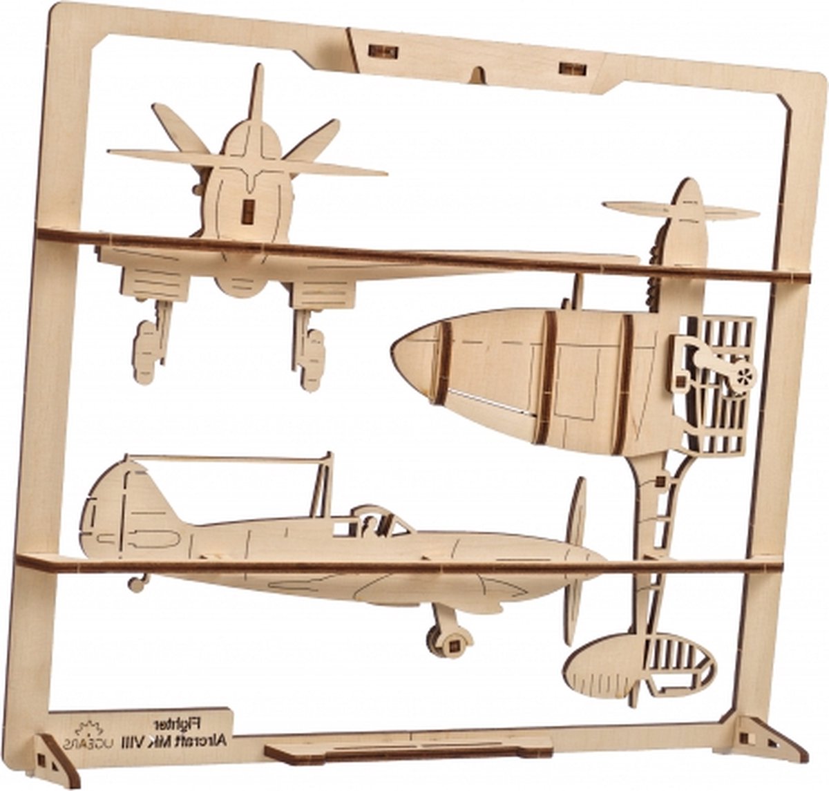 UGears modelbouw hout 2.5D Gevechtsvliegtuigen