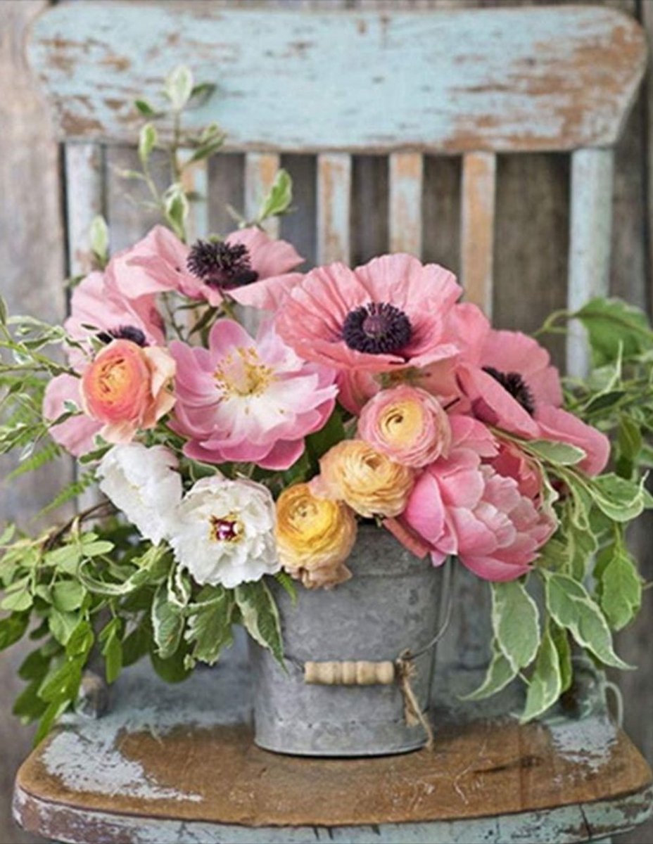 Ulanax - Diamond Painting - Kin-deren en Vol-wassenen - Kunst-werk - Met Ac-cessoires - Bloemen Bak - 30 x 40 cm